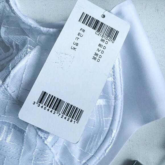 Chantelle white Lace Underwire Sexy Bra 36D - Picture 3 of 10